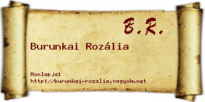 Burunkai Rozália névjegykártya
